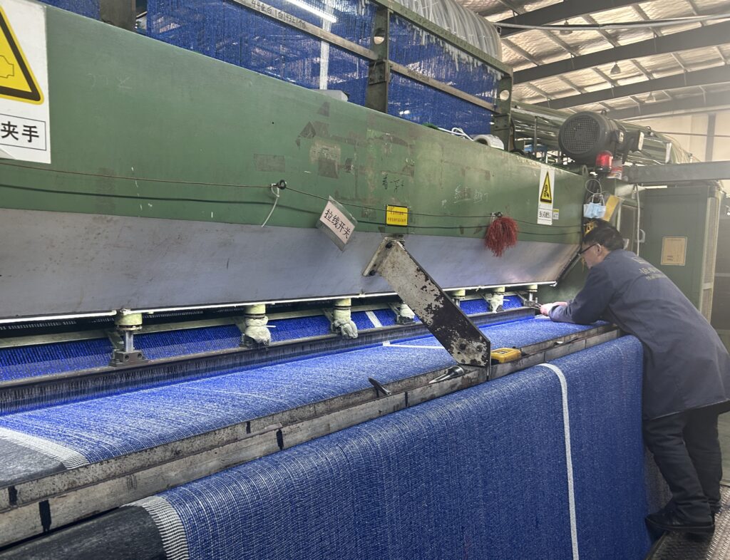 Artificial turf production at the Dream Courts factory
