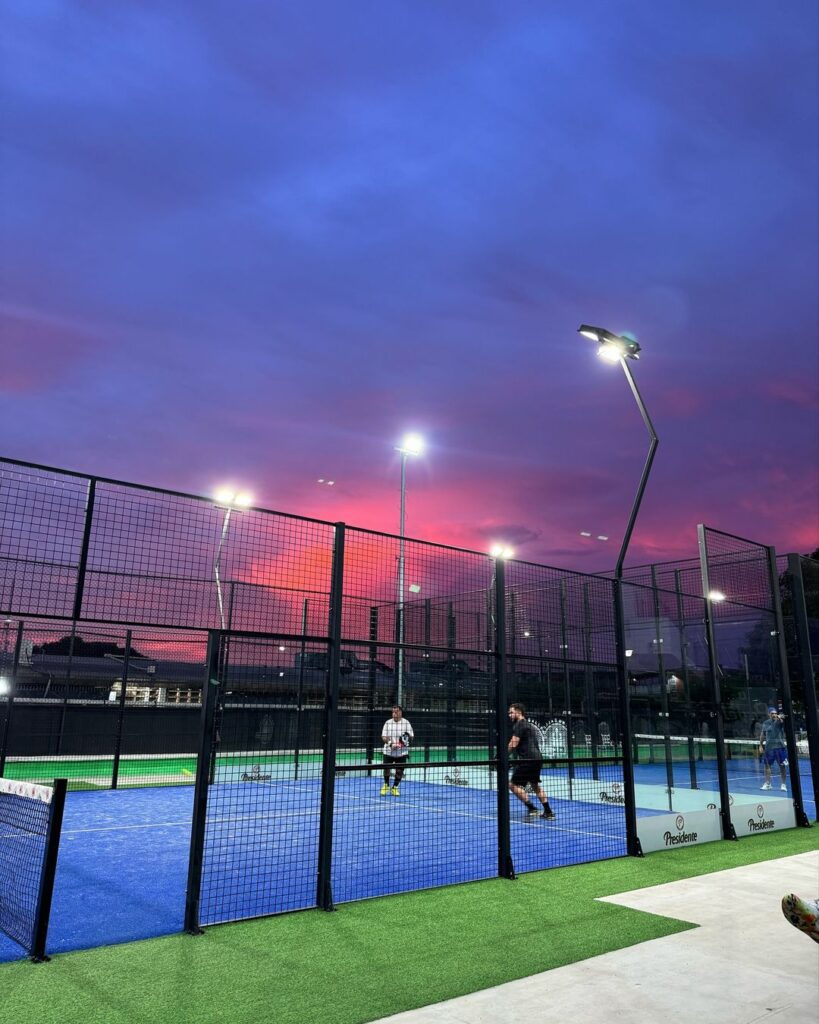 Padel courts at dusk in Venezuela