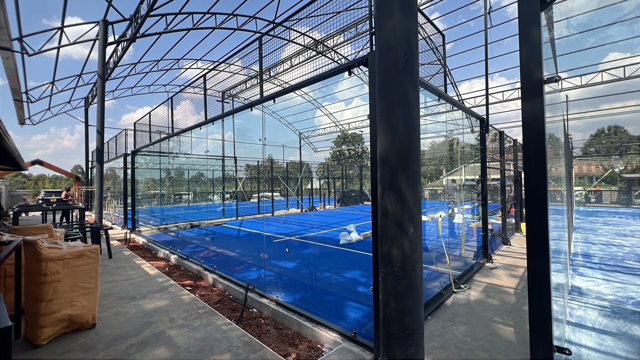 Dream Courts crew installing padel courts in Nairobi, Kenya