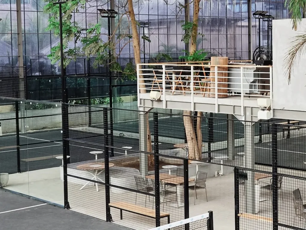 Padel club in Bali by Dream Courts with space around the courts for access and seating