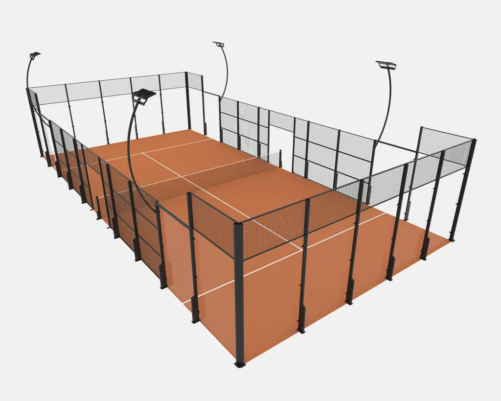 CLUB padel court render in terracotta